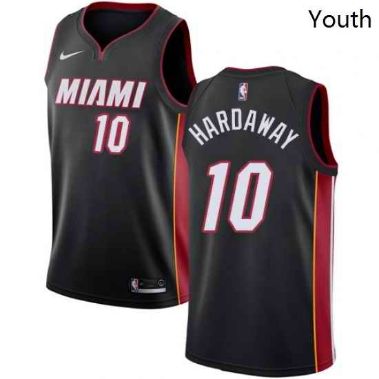 Youth Nike Miami Heat 10 Tim Hardaway Swingman Black Road NBA Jersey Icon Edition